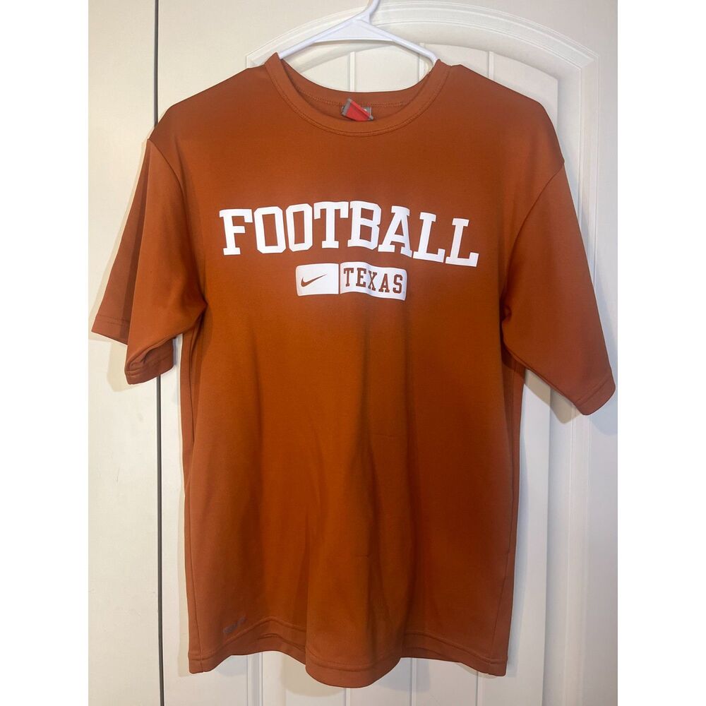 Nike Texas Longhorns Football T Shirt Men's Small Burnt Orange Dri Fit NCAA